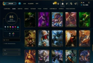Esmeralda 4 com 150 Champs e 85 Skins ( MID / ADC / JG ) - League of Legends LOL