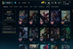 Esmeralda 4 com 150 Champs e 85 Skins ( MID / ADC / JG ) - League of Legends LOL