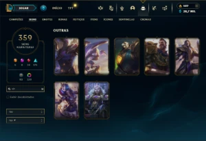 Diamante 3 com TODOS os Champs e 359 Skins ( Nivel 812) - League of Legends LOL