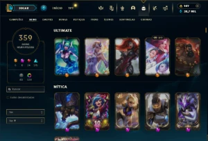 Diamante 3 com TODOS os Champs e 359 Skins ( Nivel 812) - League of Legends LOL