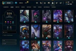 Diamante 3 com TODOS os Champs e 359 Skins ( Nivel 812) - League of Legends LOL