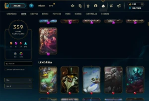 Diamante 3 com TODOS os Champs e 359 Skins ( Nivel 812) - League of Legends LOL