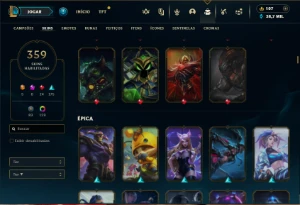 Diamante 3 com TODOS os Champs e 359 Skins ( Nivel 812) - League of Legends LOL