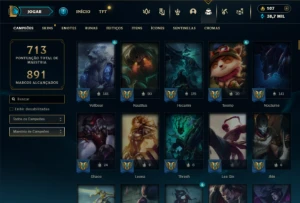 Diamante 3 com TODOS os Champs e 359 Skins ( Nivel 812) - League of Legends LOL