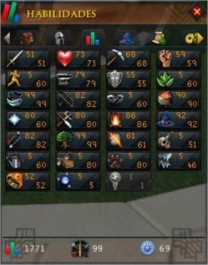 Conta lvl 99, com total 1771 e dois 99 - Runescape RS