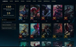 Unranked com 70 Champs e 42 Skins ( MID / TOP / JG ) - League of Legends LOL