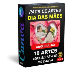 Pack Canva Dia das Mães Vol 2 - 10 Artes Editáveis - Serviços Digitais