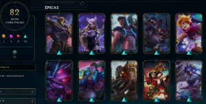 CONTA LOL - LVL 222 - 125 Champions - 82 Skins - League of Legends