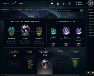 Conta lol, 1kkk de maestria com Talon e 4.7k de rp - League of Legends