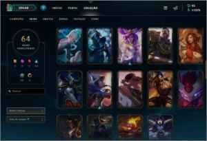 CONTA DIAMANTE 3 COM TODOS OS CAMPEÕES. - League of Legends LOL