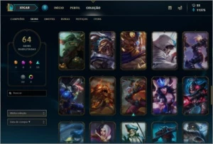CONTA DIAMANTE 3 COM TODOS OS CAMPEÕES. - League of Legends LOL