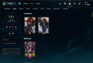 Conta prata 3 com 160 Champs e 101 Skins - League of Legends LOL