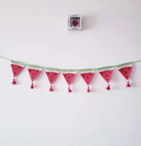 Varal de Bandeirinhas Decorativas Melancia - Artesanato e Personalizados