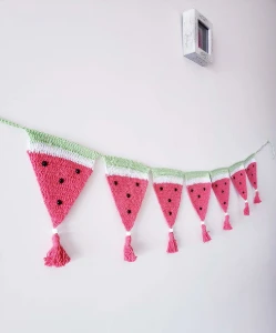 Varal de Bandeirinhas Decorativas Melancia - Artesanato e Personalizados