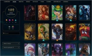 Vendo conta do LOL gold 3 102 skins com Kog'maw Hextec - League of Legends