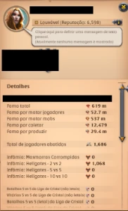 Conta com 620M fama total, EMAIL PROPRIO - Albion Online