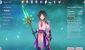 AR55 Yoimiya, Xiao, Ayato, 4 armas 5* e 27 personagens - Genshin Impact