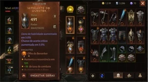 Cruzado Diablo Immortal - Ressonância: 1050 / TC: 6888