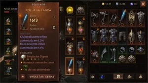 Cruzado Diablo Immortal - Ressonância: 1050 / TC: 6888
