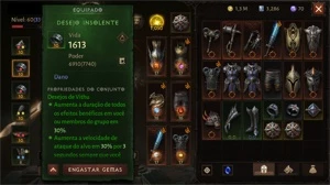 Cruzado Diablo Immortal - Ressonância: 1050 / TC: 6888
