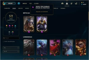 Conta ouro 4 com 52 skins e 79 champs (2 Prestigios) - League of Legends LOL
