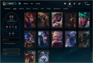 Conta ouro 4 com 52 skins e 79 champs (2 Prestigios) - League of Legends LOL
