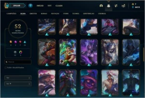 Conta ouro 4 com 52 skins e 79 champs (2 Prestigios) - League of Legends LOL