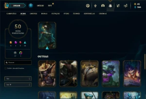 Conta ouro 4 com 100 Champs e 50 Skins - League of Legends LOL