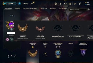 Conta ouro 4 com 100 Champs e 50 Skins - League of Legends LOL