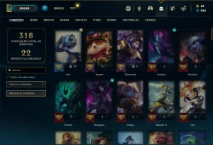 Conta ouro 4 com 100 Champs e 50 Skins - League of Legends LOL