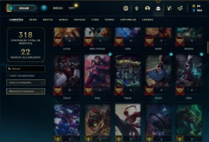Conta ouro 4 com 100 Champs e 50 Skins - League of Legends LOL