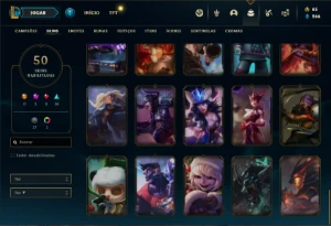 Conta ouro 4 com 100 Champs e 50 Skins - League of Legends LOL
