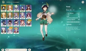 yoimiya + venti + jean + keqing Ar15 servidor da america - Genshin Impact