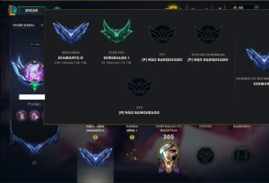 Diamante 2 com TODOS os Champs e 114 Skins +12 Vitoriosas - League of Legends LOL