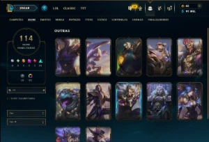 Diamante 2 com TODOS os Champs e 114 Skins +12 Vitoriosas - League of Legends LOL