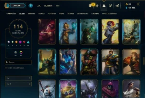 Diamante 2 com TODOS os Champs e 114 Skins +12 Vitoriosas - League of Legends LOL
