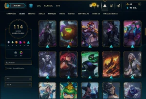 Diamante 2 com TODOS os Champs e 114 Skins +12 Vitoriosas - League of Legends LOL