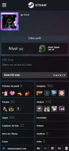 Conta Steam nível 182, 100jogos populares