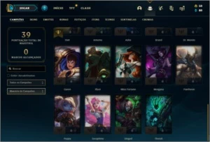 Conta bronze 1 com 14 skins e 34 champs - League of Legends LOL