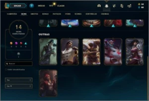 Conta bronze 1 com 14 skins e 34 champs - League of Legends LOL