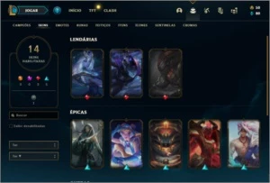 Conta bronze 1 com 14 skins e 34 champs - League of Legends LOL