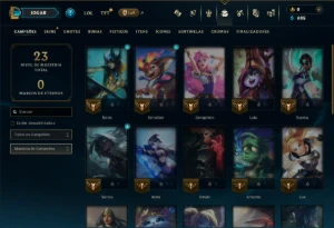 Ouro 4 com 30 Champs e 7 Skins - League of Legends LOL