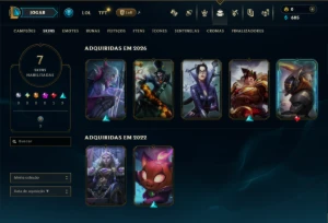 Ouro 4 com 30 Champs e 7 Skins - League of Legends LOL