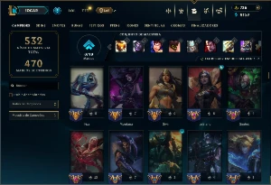 Unranked com TODOS os Champs e 141 Skins ( MID / JG / ADC ) - League of Legends LOL