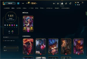 Unranked com TODOS os Champs e 141 Skins ( MID / JG / ADC ) - League of Legends LOL