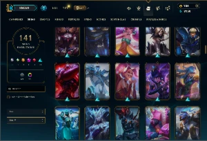Unranked com TODOS os Champs e 141 Skins ( MID / JG / ADC ) - League of Legends LOL