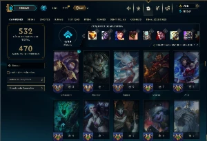 Unranked com TODOS os Champs e 141 Skins ( MID / JG / ADC ) - League of Legends LOL