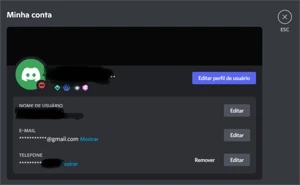 Conta Discord com emblema de Desenvolver