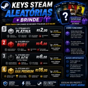 Keys Steam Aleatória +500R$ (Barato)