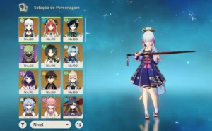 Conta ayaka+xiao C1+yae miko+venti C1+baal+hutao mais 9 5* - Genshin Impact